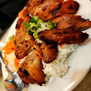 Lemongrass grilled chicken with rice