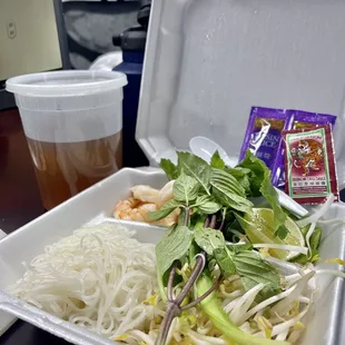 To go shrimp pho (large)