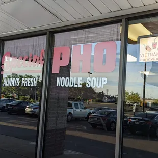 the front of the restaurant