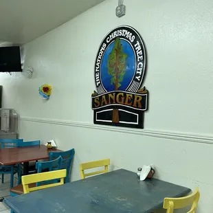 Inside the restaurant.