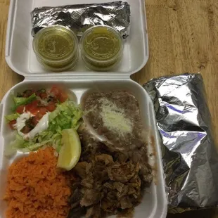 Carnitas plate &amp; big carnitas burrito with extra salsa...