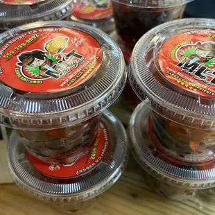 Chamoy Candy Cups. All Proceeds go directly to our trailer replacement