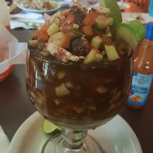 Coctel camaron y pulpo. Lo mejor del estilo Sinaloa! If you don't know of this restaurant you're missing out on delicious seafood!
