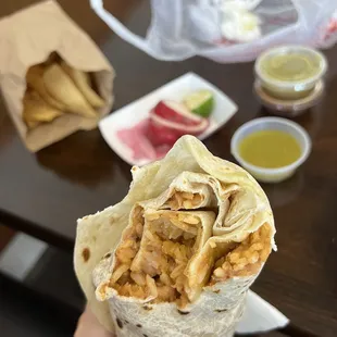 Bean and rice burrito