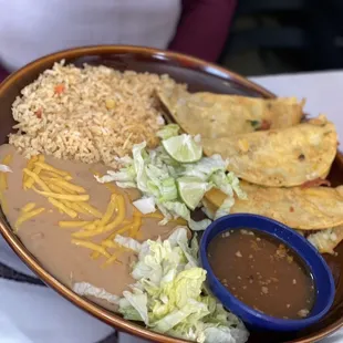 a plate of mexican food