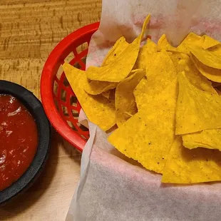 Complimentary chips and salsa