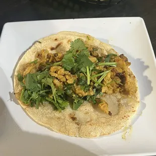 2nd chicken taco we took to go for mom (she likes them plain).