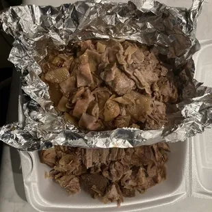 1 lb. of Carnitas Mix and 1 lb maciza.