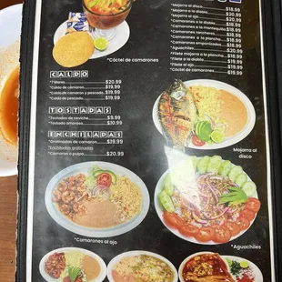 Seafood/Soups/Tostadas/Enchiladas
