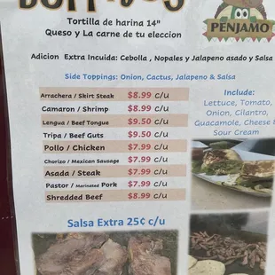 menu