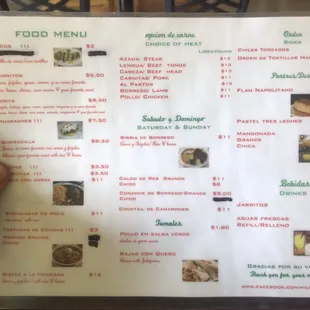 Menu-check out the prices
