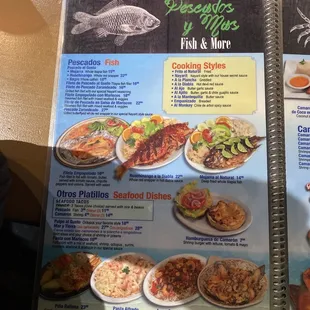 a menu for a restaurant