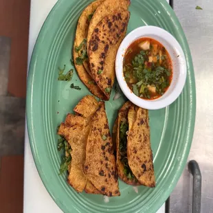 a plate of mexican food