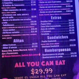 the menu