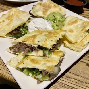 Fajita beef quesadillas w/ jalapeños
