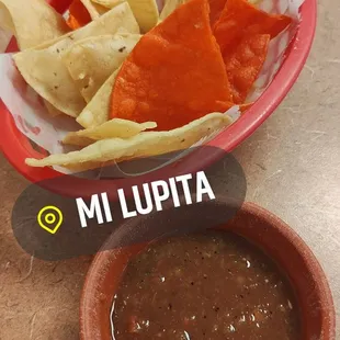 Homemade great tasting chips and yummy salsa