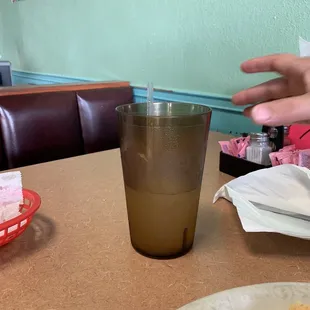 a plate of food and a drink