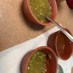 two bowls of soup