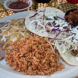 Baja fish tacos (muddy tasting tilapia)
