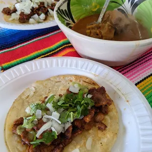 My pastor taco (weekend only)! And Armando was super nice and gave us a sample of the pozole to try. It has a deep flavor, slightly spicy.