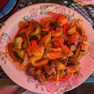 a plate of food on a table