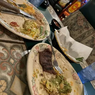 Ordered the carne asada, this is the aftermath. My apologies for not taking a before picture but we were hungry. Food did not disappoint.