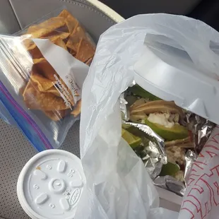 3 tacos, chips and salsa $10