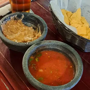Chips, salsa and beans