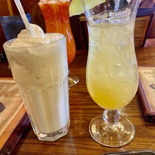 Margaritas and virgin pina colada
