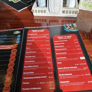 menu