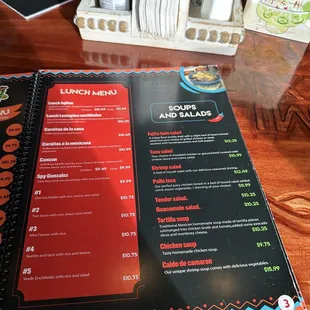 menu