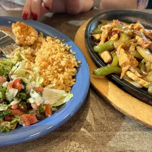 Chicken fajitas.