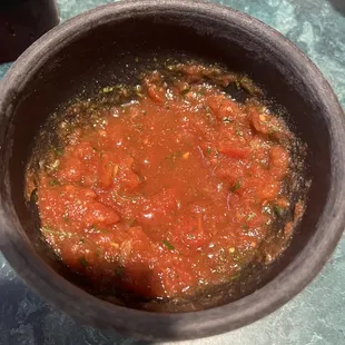 Warm chips and salsa
