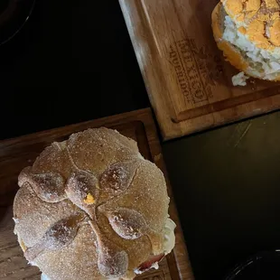 a sandwich on a cutting board