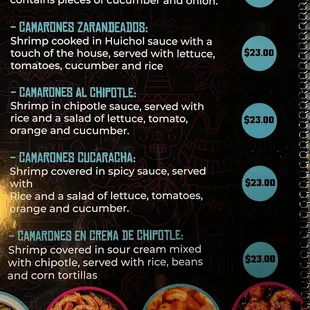 a menu for a mexican restaurant