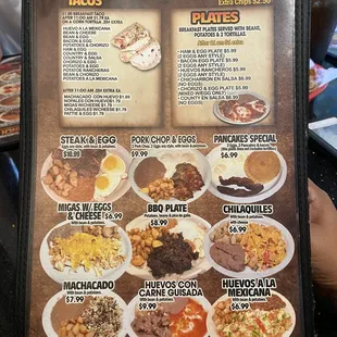 Bfast tacos and plates (all day)