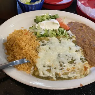 Salsa verde cheese enchiladas