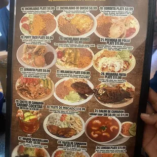 Lunch and dinner menu