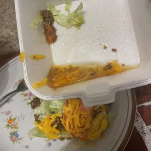 Grease filled to go plate