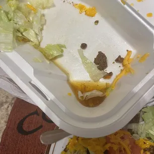 Grease from puffy tacos to go