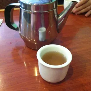 There&apos;s a tea service here. Interesting blend of herbs.