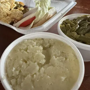 Mashed Potatoes and Green Beans