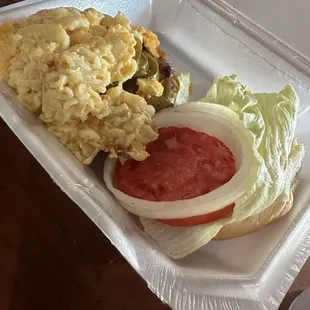 Mac and cheese burger