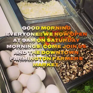 We are open at 9am Saturday and Sunday