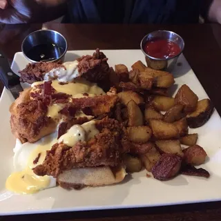 Chicken and Waffle Benedict