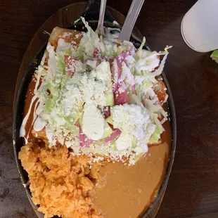 Red cheese enchiladas