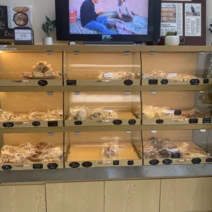 a display of baked goods
