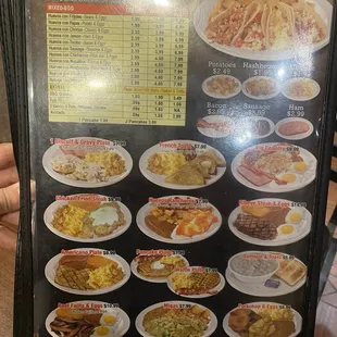 Breakfast menu 2024