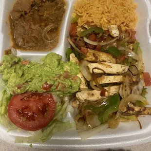 Chicken fajita plate 6/5/24 to go