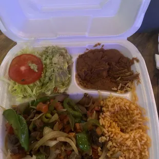 $18 for beef fajita plate with no beef the guacamole is horrible
